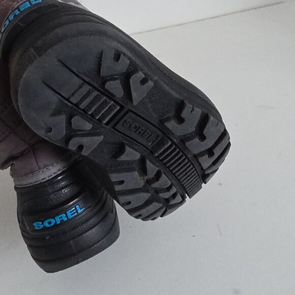 SOREL | Commander Snow Boots Gray Blue Boys Sz 8 - Picture 5 of 5
